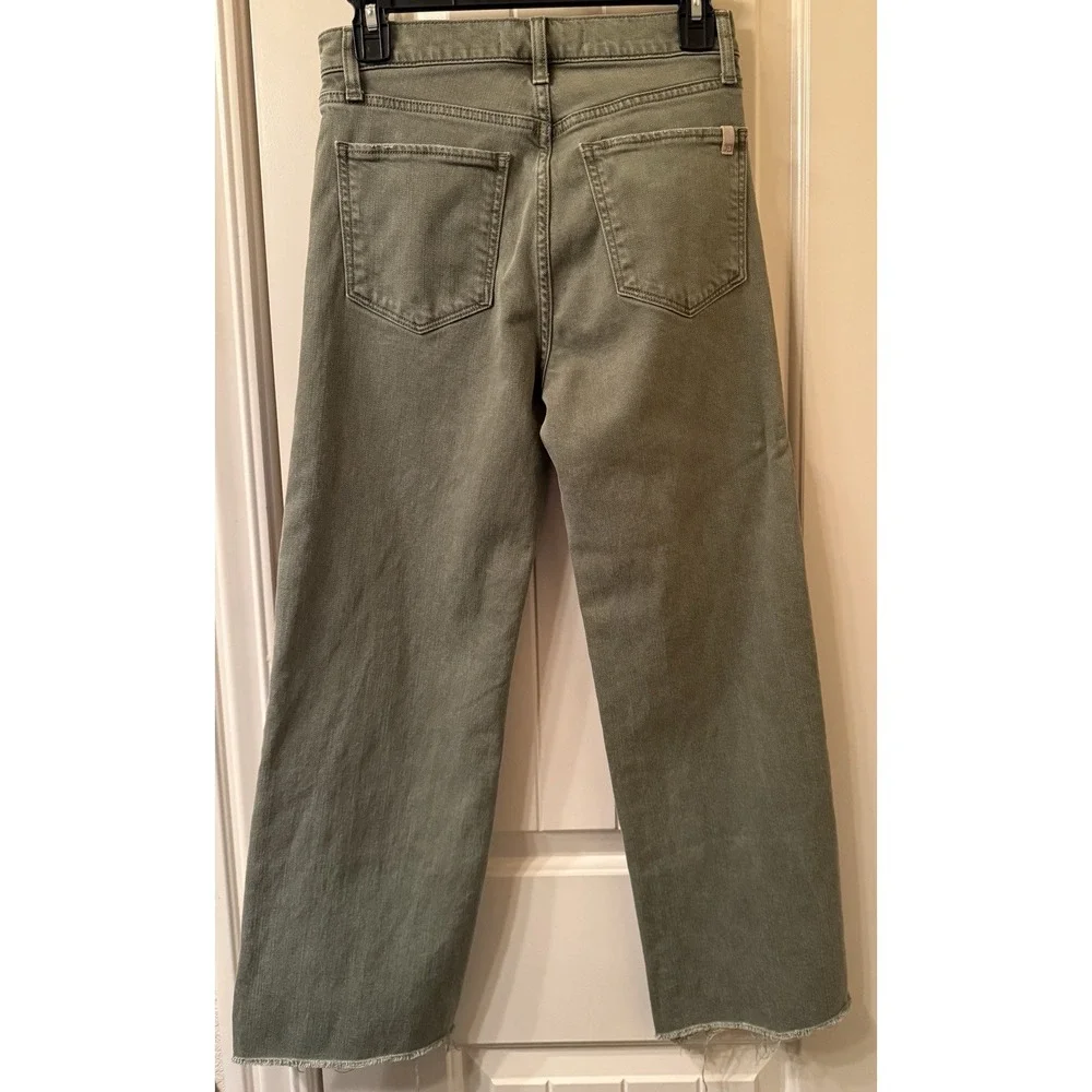Joe's Jeans The Blake High Rise Wide Leg Crop Jeans Burnt Olive Green Size 26 - Picture 2 of 11